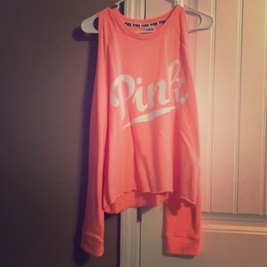 Bare shoulder sweatshirt